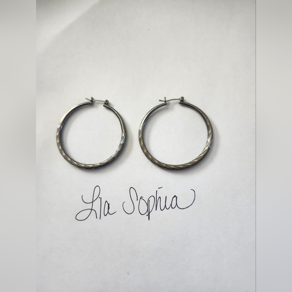LIA SOPHIA Silver Hoops
